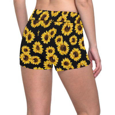 Sunflower Pattern Print Design SF05 Yoga Shorts