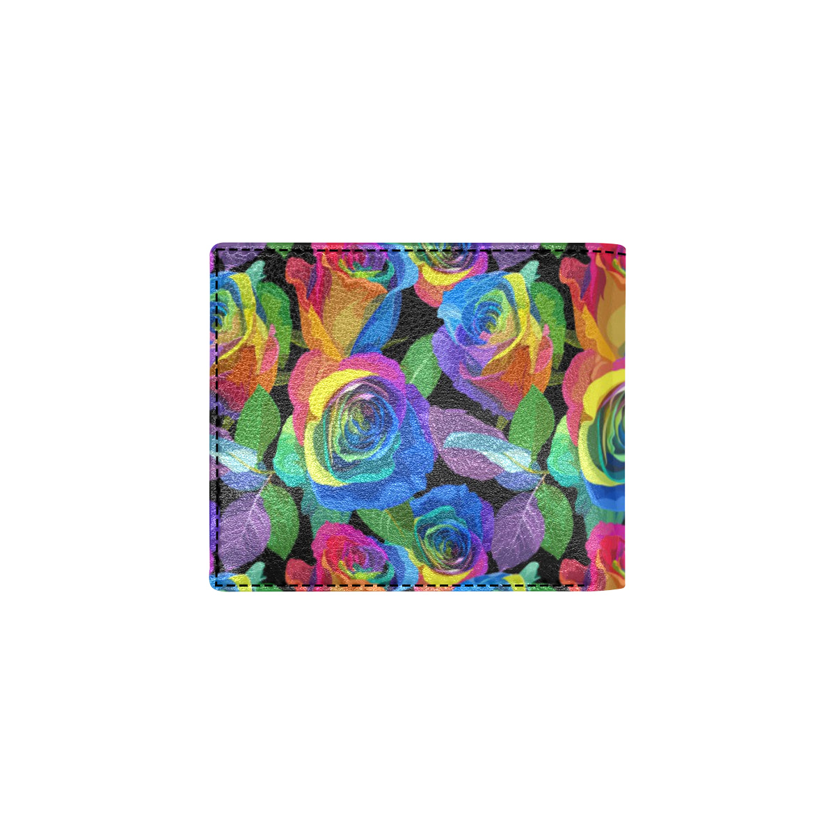 Rose Pattern Print Design RO02 Men's ID Card Wallet