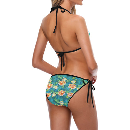 Plumeria Tropical Flower Design Print Bikini