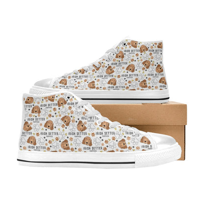 Setters Irish Print Design LKS301 High Top Women's White Shoes