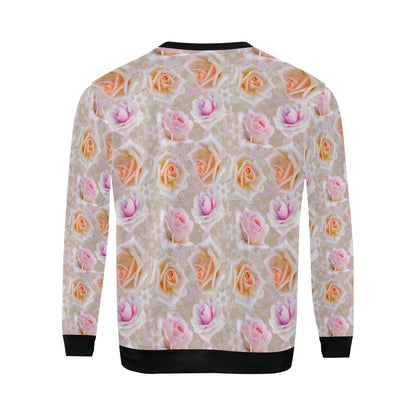 Rose Pattern Print Design RO011 Men Long Sleeve Sweatshirt