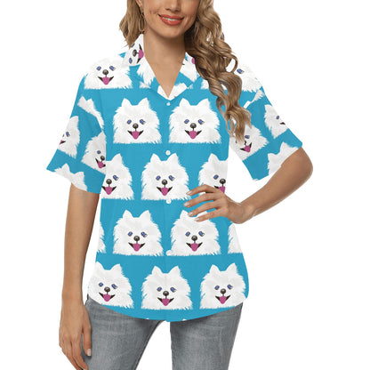 Pomeranians Pattern Print Design A05 Women's Hawaiian Shirt