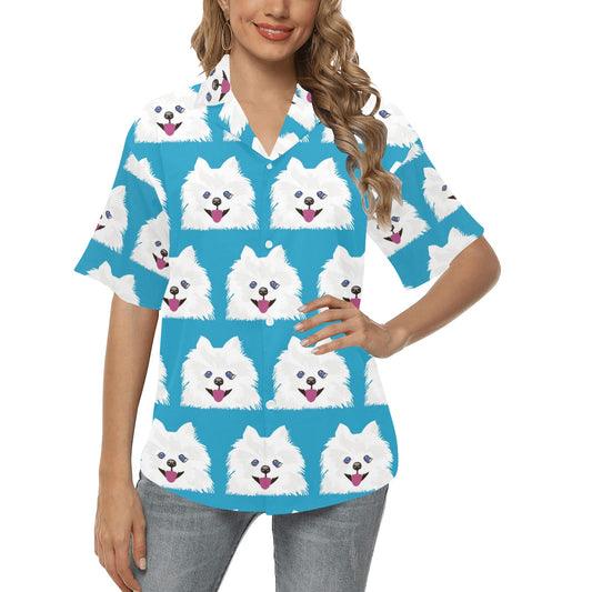 Pomeranians Pattern Print Design A05 Women's Hawaiian Shirt