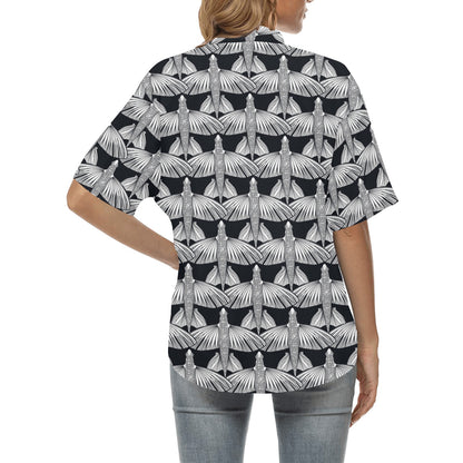 Flying Fish Pattern Print Design 03 Women's Hawaiian Shirt