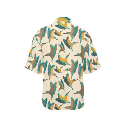 Kingfisher Pattern Print Design 02 Women's Hawaiian Shirt