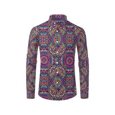 Boho Pattern Print Design 06 Men's Long Sleeve Shirt