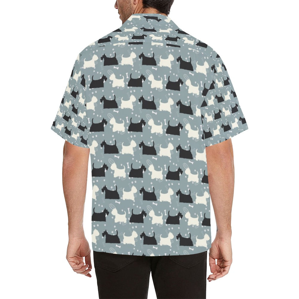 Scottish Terriers Print Design LKS301 Men's Hawaiian Shirt
