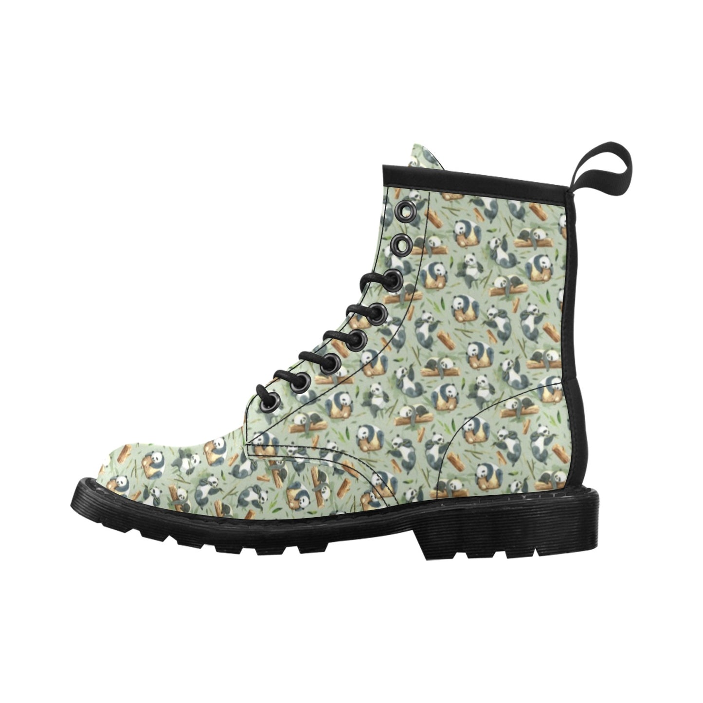 Panda Bear Design Bamboo Print Women's Boots