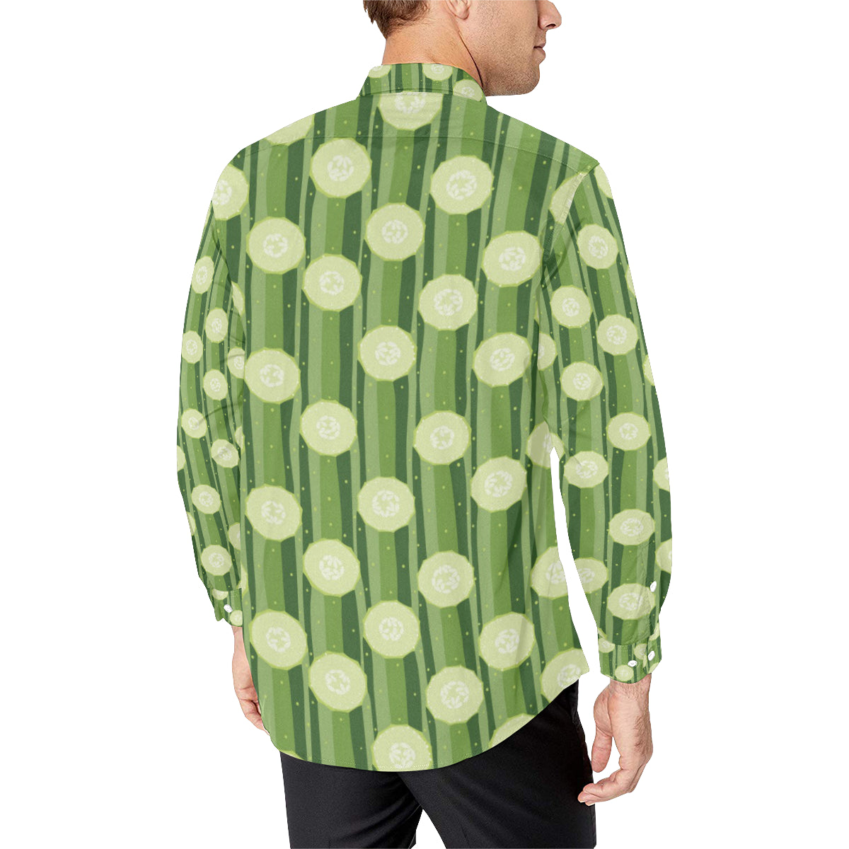 Cucumber Pattern Print Design CC03 Men's Long Sleeve Shirt
