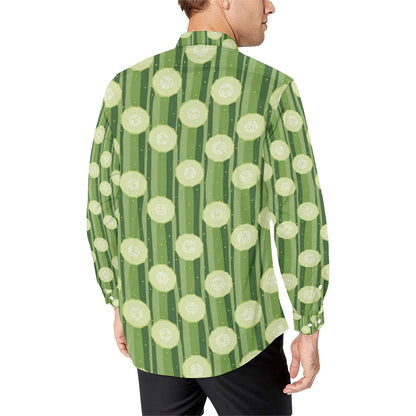 Cucumber Pattern Print Design CC03 Men's Long Sleeve Shirt