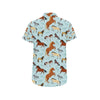 Horse Cute Themed Pattern Print Men's Short Sleeve Button Up Shirt