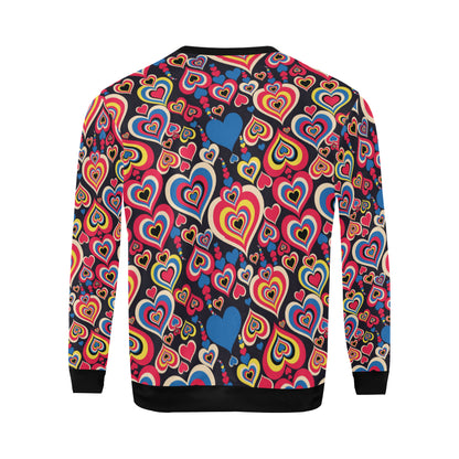 Heart Pattern Print Design HE08 Men Long Sleeve Sweatshirt