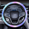 Galaxy Stardust Pastel Color Print Steering Wheel Cover with Elastic Edge