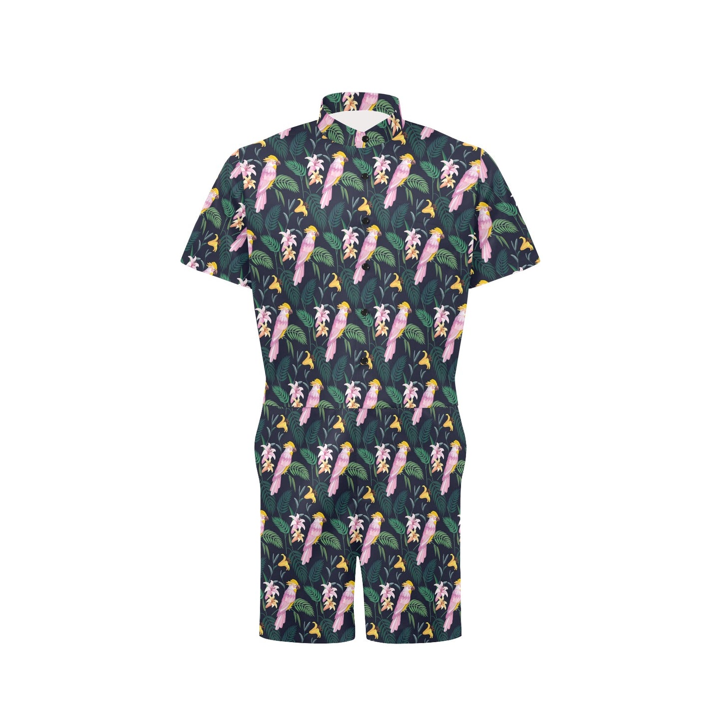 Cockatoo Pattern Print Design 03 Men's Romper