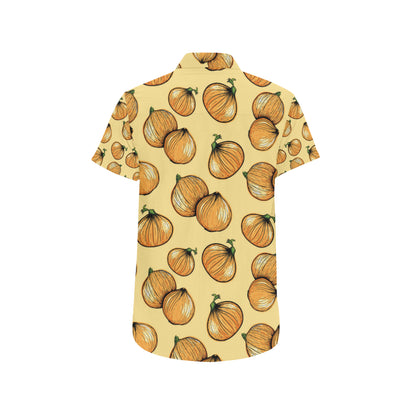 Onion Pattern Print Design A04 Men's Short Sleeve Button Up Shirt