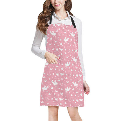 Cupid Pattern Print Design 03 Apron with Pocket