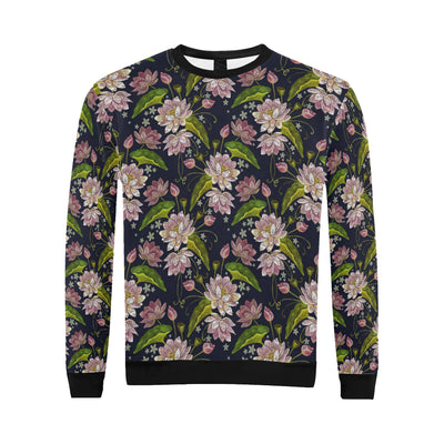 lotus Embroidered Pattern Print Design LO06 Men Long Sleeve Sweatshirt