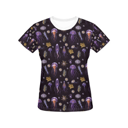 Seaweed With Jelly Fish Print Design LKS305 Women's  T-shirt