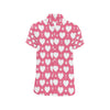 Heart Key Pattern Print Design HE09 Men's Short Sleeve Button Up Shirt