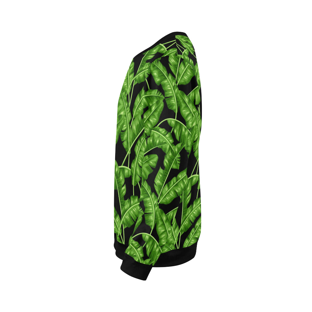 Banana Leaf Pattern Print Design BL01 Men Long Sleeve Sweatshirt