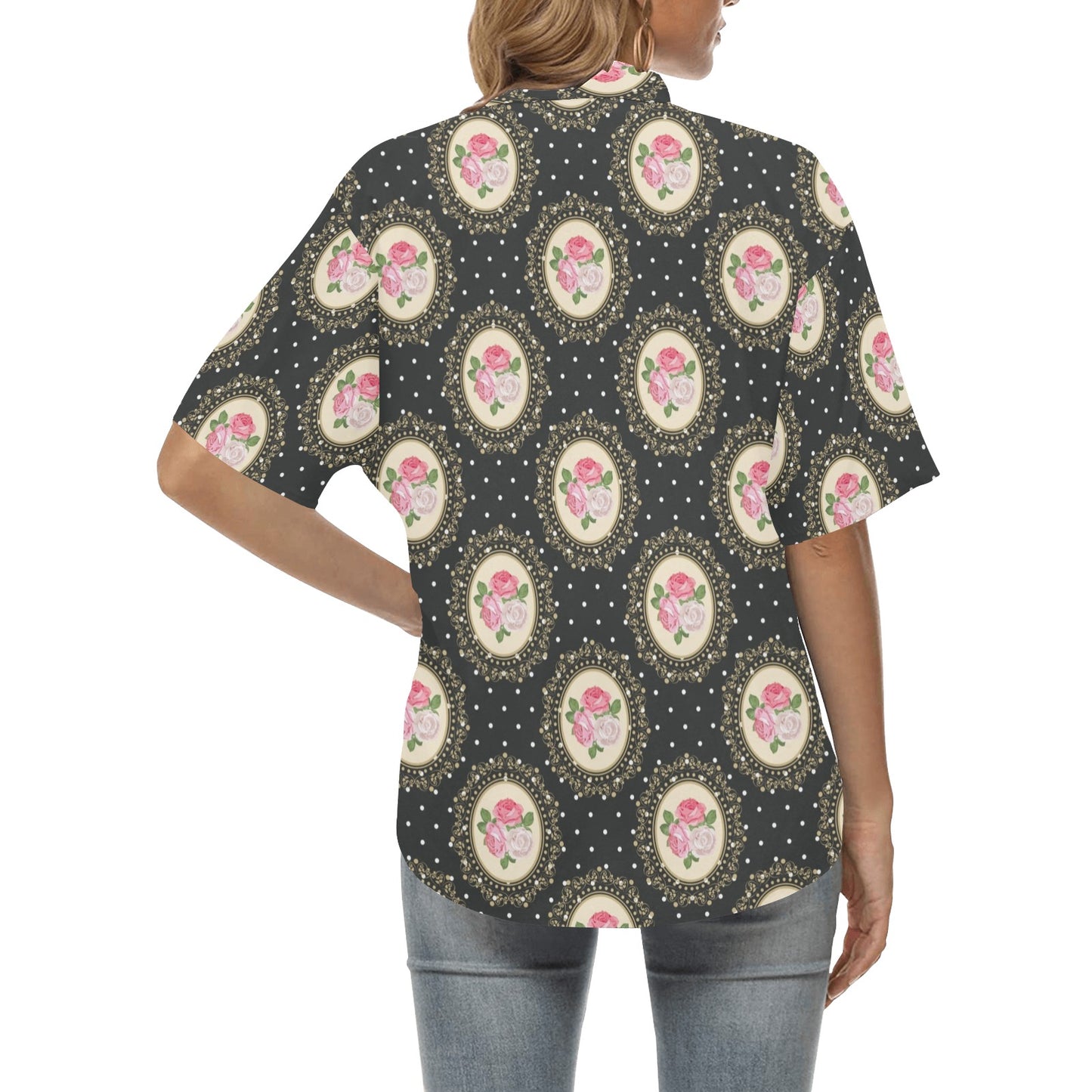 Rose Pattern Print Design RO015 Women's Hawaiian Shirt