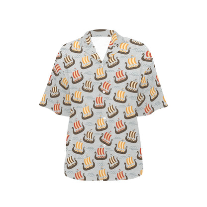 Vikings Print Design LKS308 Women's Hawaiian Shirt