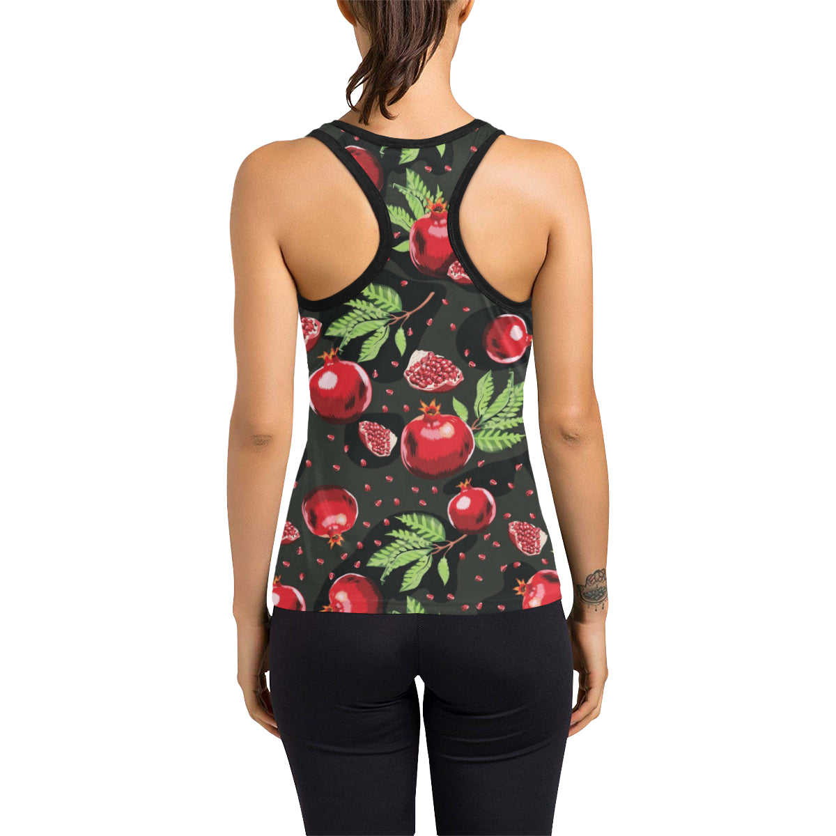Pomegranate Pattern Print Design PG06 Women's Racerback Tank Top