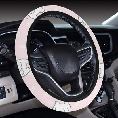 Polar Bear Pattern Print Design PB09 Steering Wheel Cover with Elastic Edge
