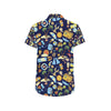 Beach Themed Pattern Print Design 04 Men's Short Sleeve Button Up Shirt