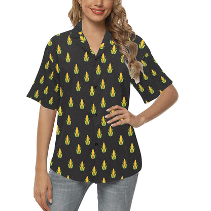 Corn Pattern Print Design 04 Women's Hawaiian Shirt