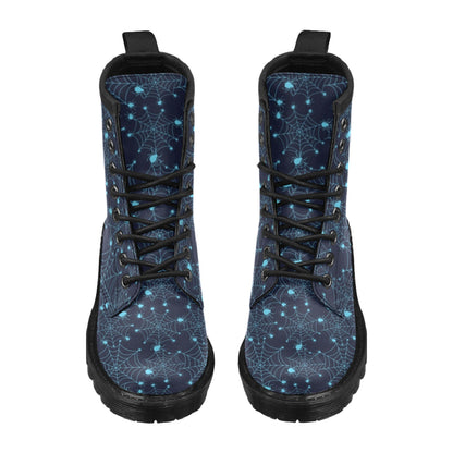 Spider Web Blue Print Design LKS304 Women's Boots