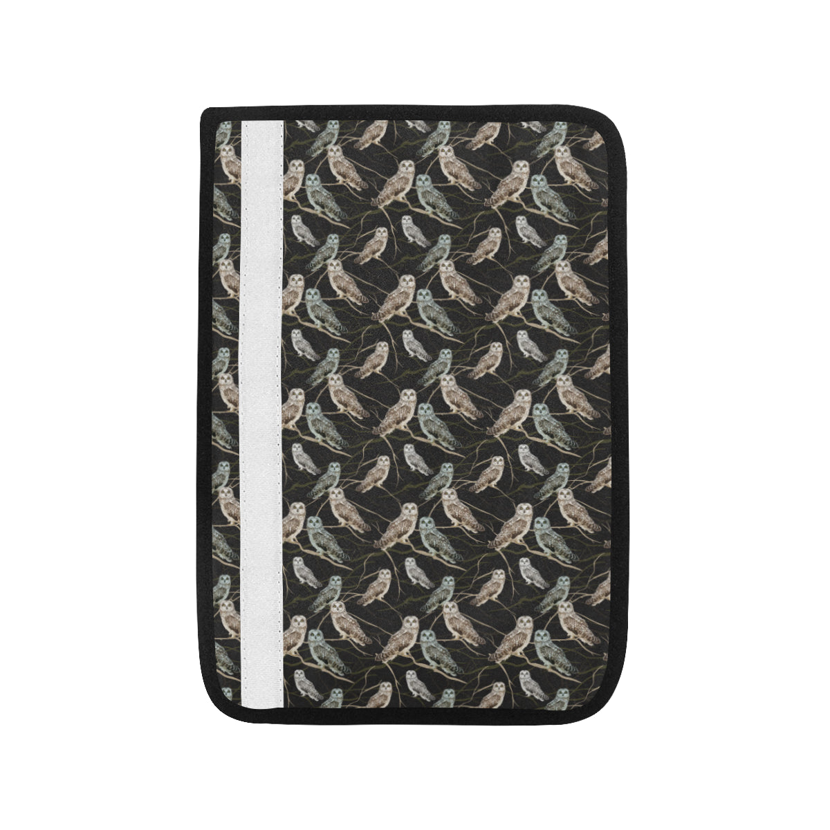 Owl Branch Themed Design Print Car Seat Belt Cover