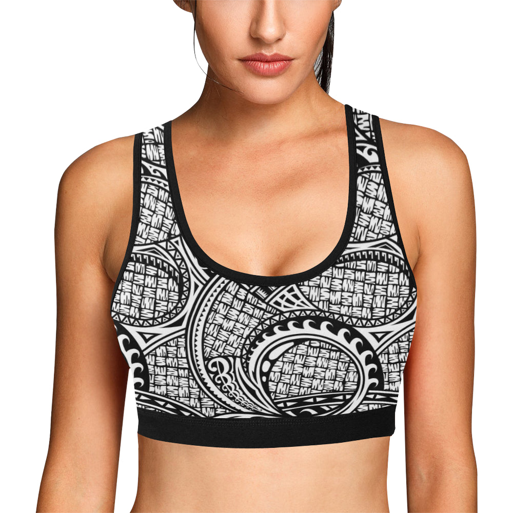 Polynesian Tribal Pattern Sports Bra