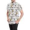 Bull Terriers Pattern Print Design 03 Men's Short Sleeve Button Up Shirt