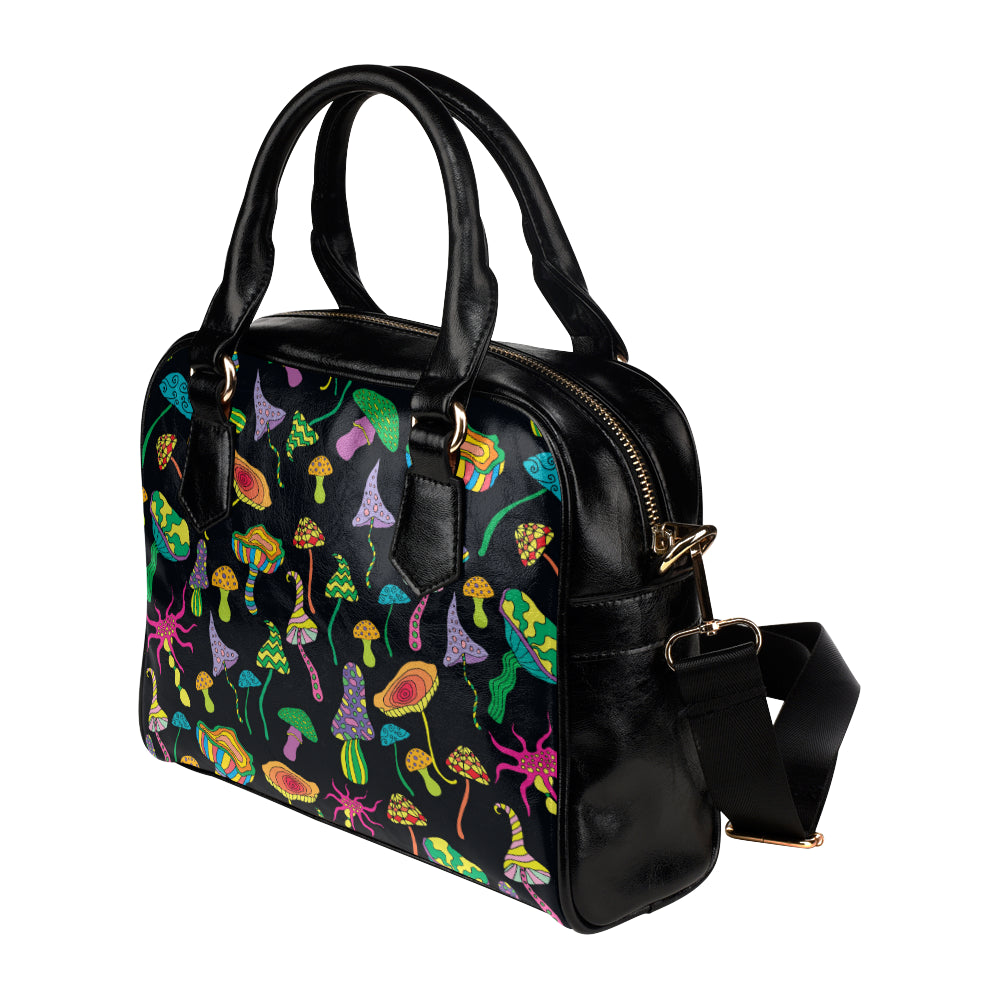 Psychedelic Mushroom Pattern Print Design A02 Shoulder Handbag