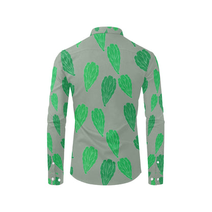 Lettuce Pattern Print Design 02 Men's Long Sleeve Shirt