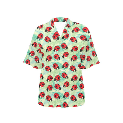 Ladybug Cute Print Pattern Women's Hawaiian Shirt