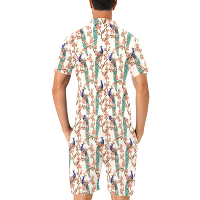 Cherry Blossom Peacock Men's Romper