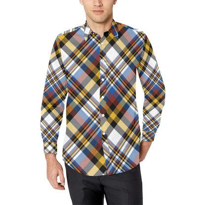 Madras Pattern Print Design 01 Men's Long Sleeve Shirt