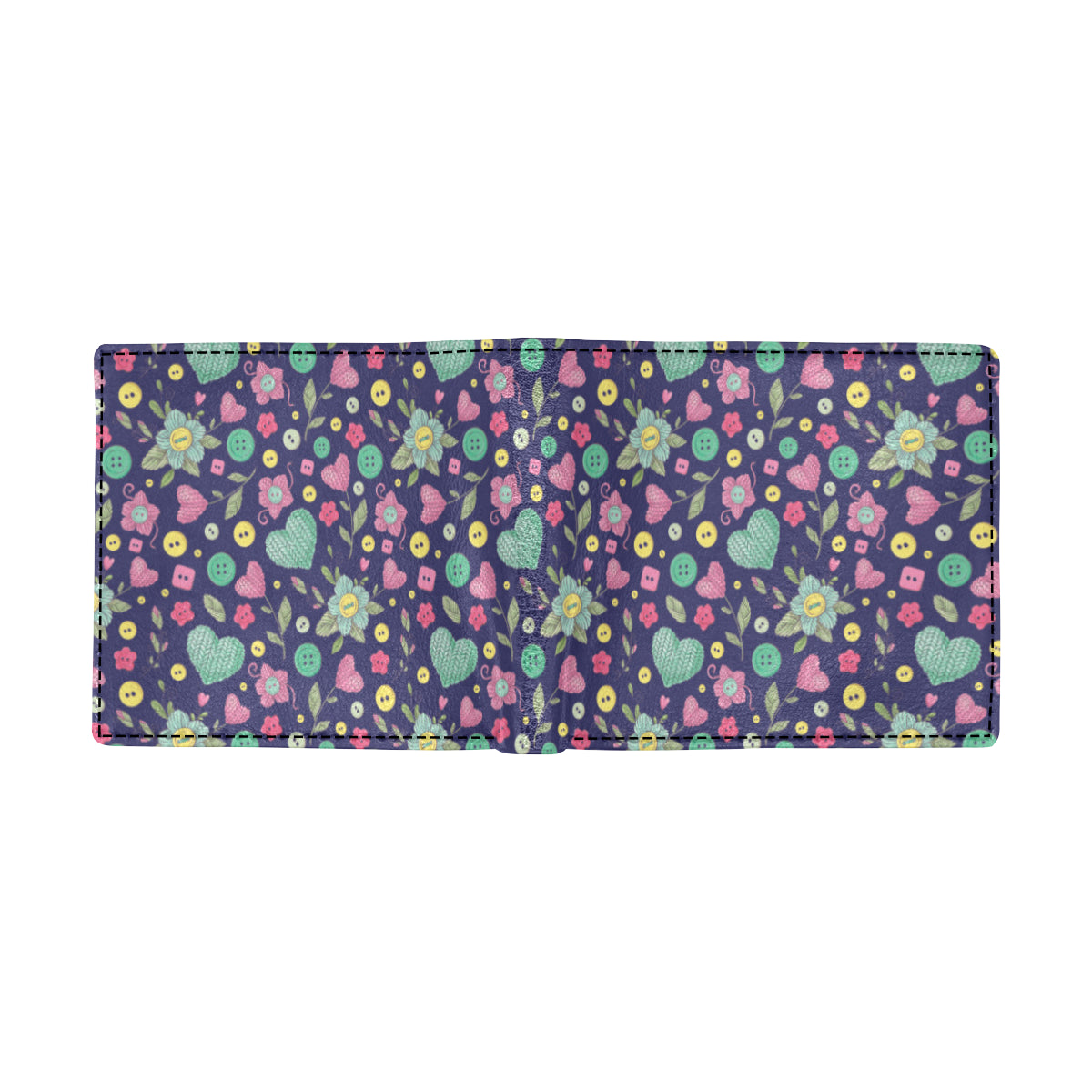 Crochet Pattern Print Design 02 Men's ID Card Wallet