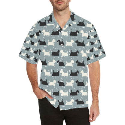 Scottish Terriers Print Design LKS301 Men's Hawaiian Shirt