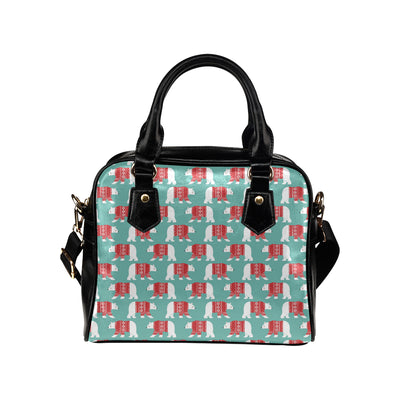 Polar Bear Pattern Print Design A04 Shoulder Handbag