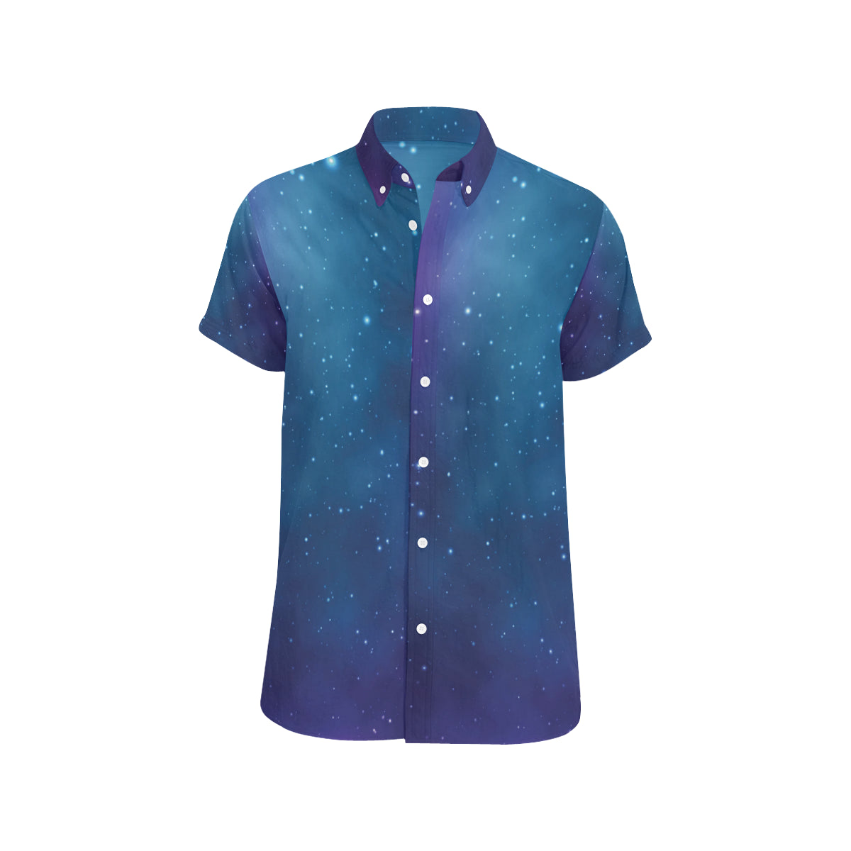 Nebula Pattern Print Design A01 Men's Short Sleeve Button Up Shirt