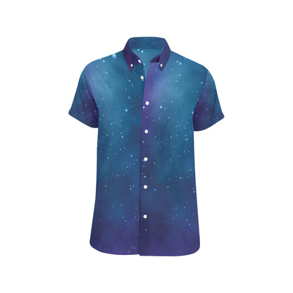 Nebula Pattern Print Design A01 Men's Short Sleeve Button Up Shirt