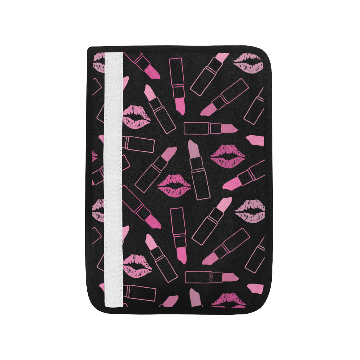 Lipstick Pink Pattern Print Design 01 Car Seat Belt Cover