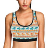 Elephant Aztec Ethnic Print Pattern Sports Bra