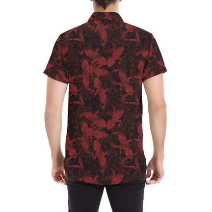 Gecko Pattern Print Design 04 Men's Short Sleeve Button Up Shirt