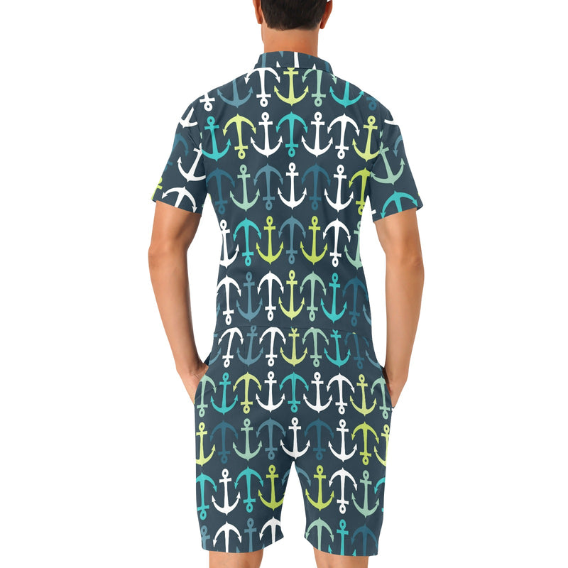 Anchor Pattern Print Design 03 Men's Romper