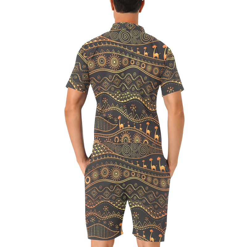 Gold African Design Men's Romper