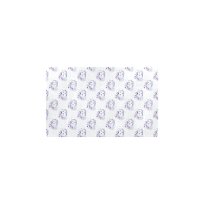 Wolf with Flower Print Design Kitchen Mat